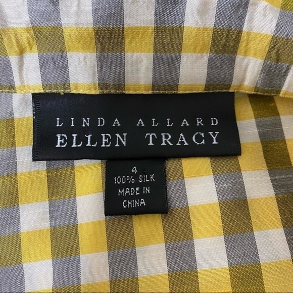 Linda Allard Ellen Tracy Check Silk Shirt - Picture 6 of 6